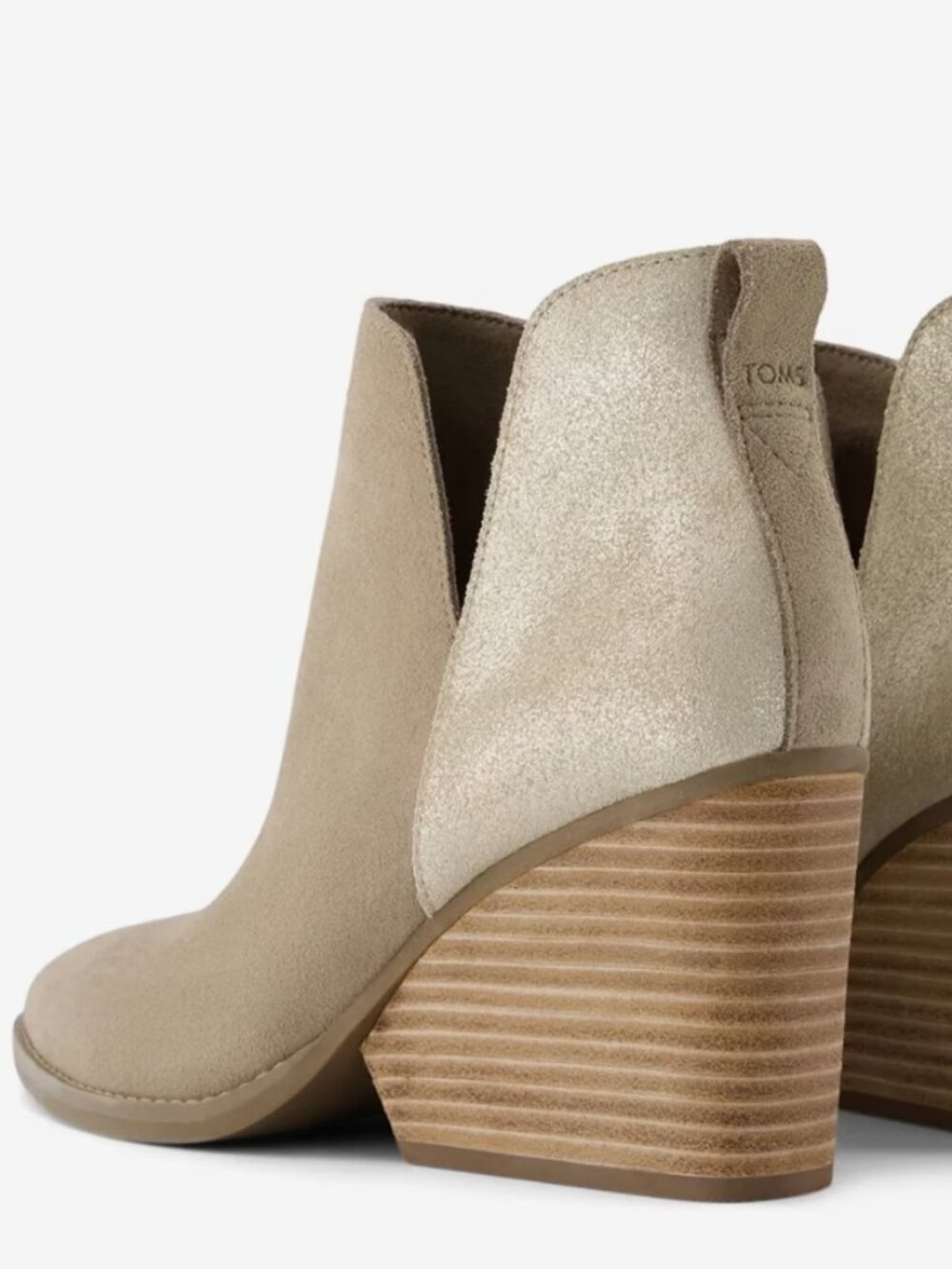 Tom's Eliza Suede Sculpted Wedge Booties Size 7 - Picture 3 of 12